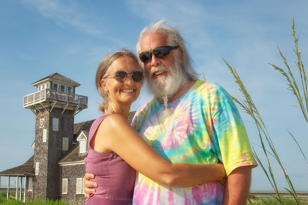 Roy and Sandie Edlund together at an OBX lighthouse